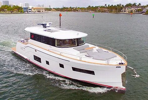 Sirena 58 Coupe First Time On Water at the Miami Yacht Show 2020.
