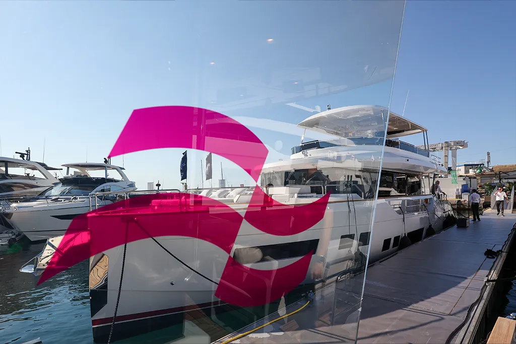Sirena yachts on display at the Cannes Yachting Festival