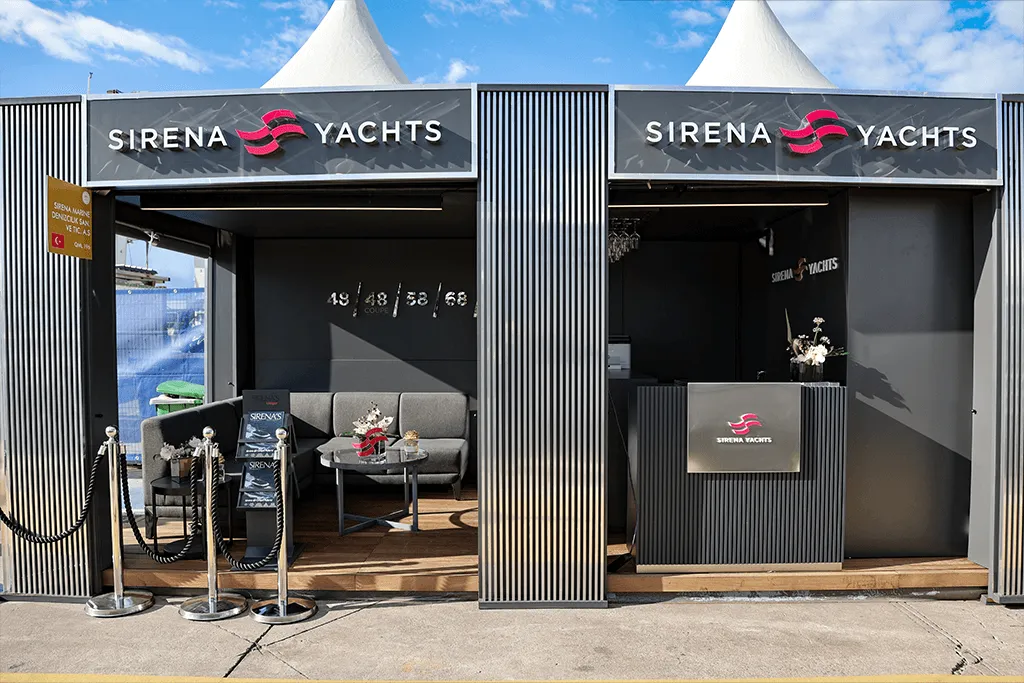 Sirena Yachts stand at the Cannes Yachting Festival