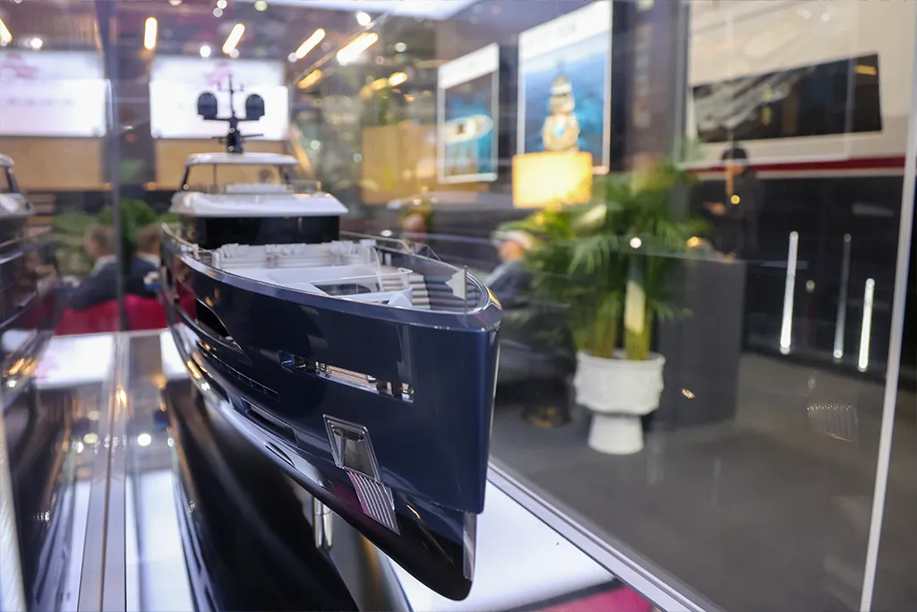 Sirena yacht and stand at Boot Düsseldorf