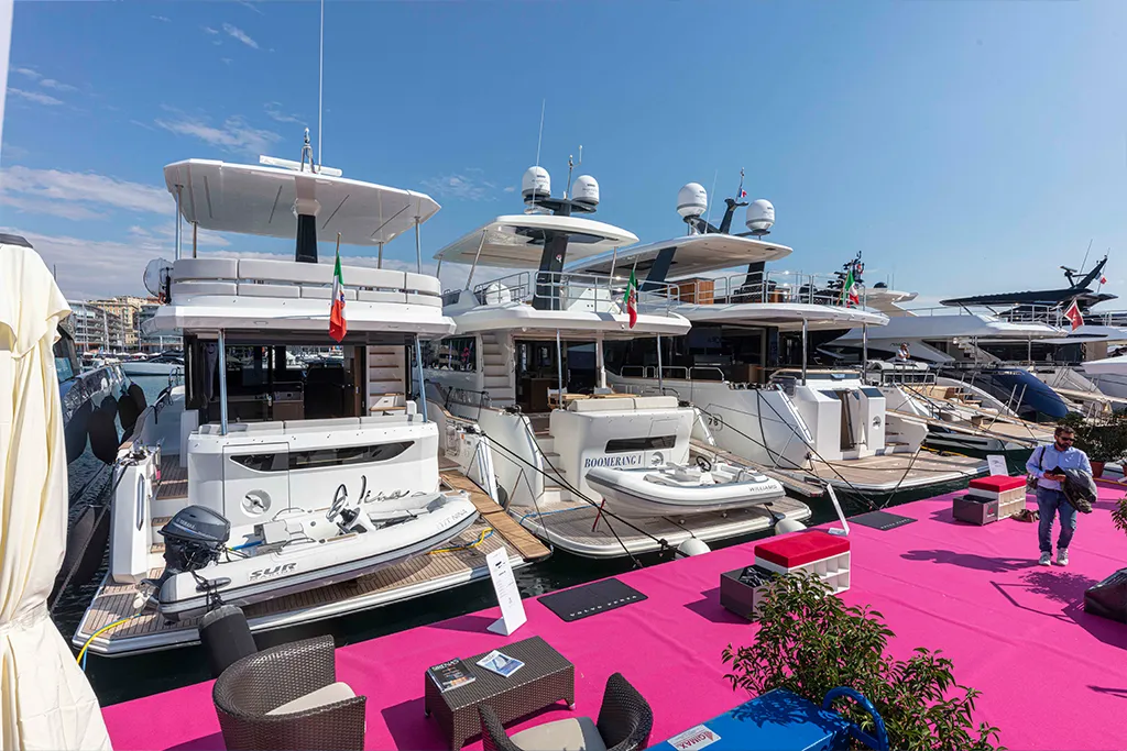 Sirena yachts on display at the Genoa Boat Show