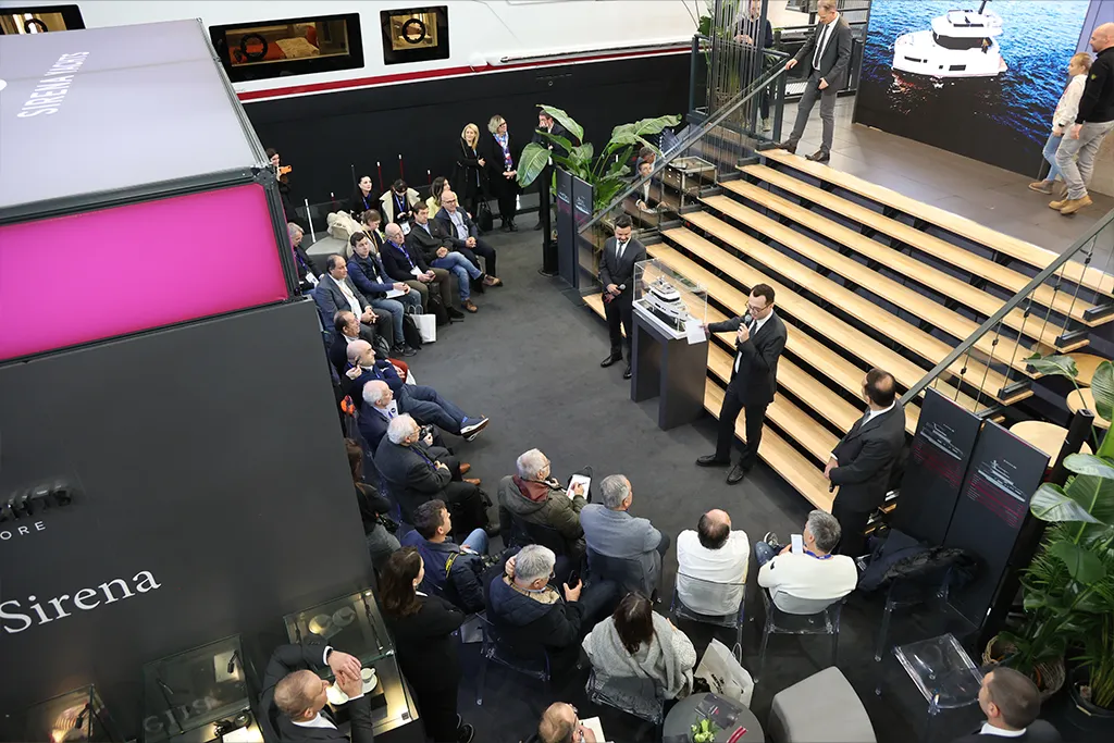 Audience at the Sirena Yachts press event at Boot Düsseldorf