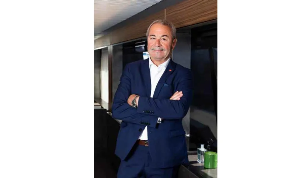 Two men onboard a luxury yacht, representing innovative and reliable brands in the marine industry.