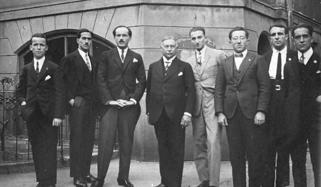 Historic group portrait of early 20th-century Turkish sailors