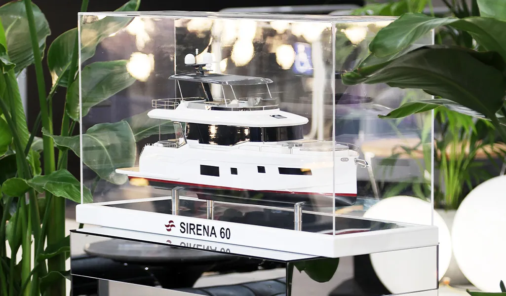 Sirena 60 scale model on display at Boot Düsseldorf